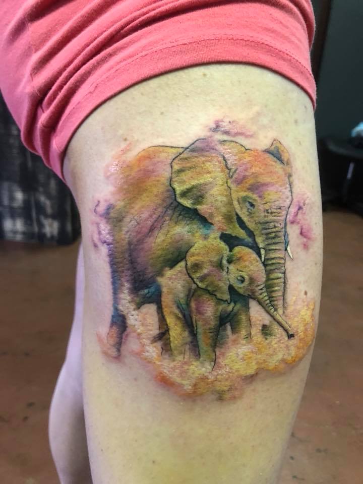 Water colour Elephants